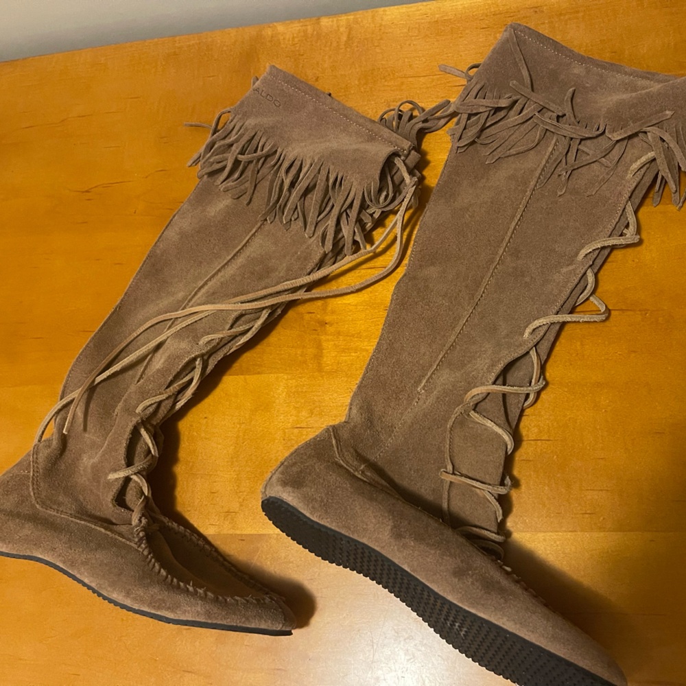 Aldo Tall Suede Lace-up Boots size 7 - Picture 3 of 6